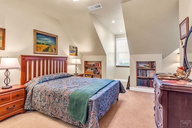 611 Rock Ridge Loop, Canon City, CO 81212 - bedroom featuring carpet floors, vaulted ceiling, baseboards, and recessed lighting