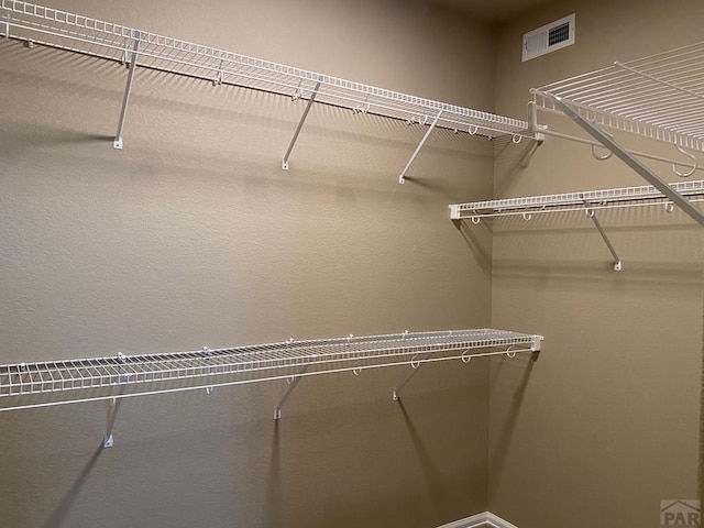 spacious closet with visible vents