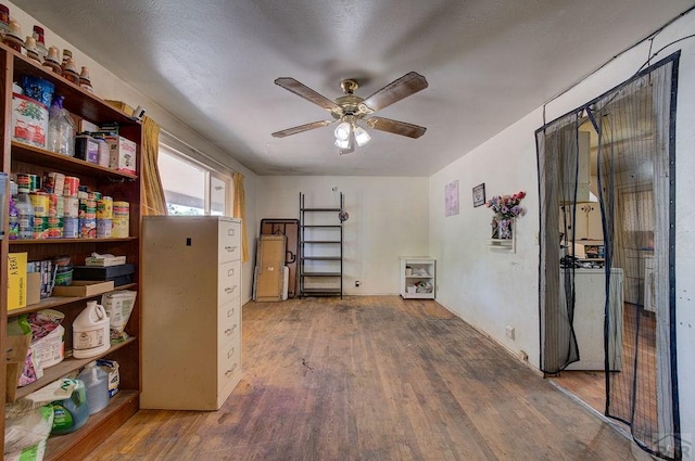 2101 Salt Dr, Colorado Springs, CO 80910 - office area featuring wood finished floors and ceiling fan