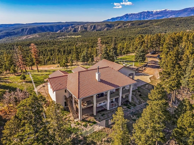 8760 Ridge Rd, Beulah, CO 81023 - aerial view featuring a view of trees and a mountain view