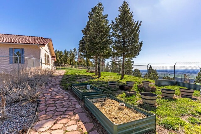 8760 Ridge Rd, Beulah, CO 81023 - view of yard with a garden and fence