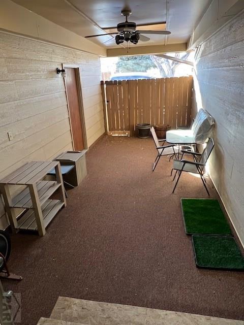 view of patio / terrace featuring ceiling fan