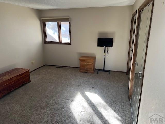 unfurnished bedroom featuring light colored carpet