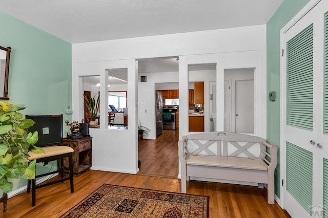 interior space with wood finished floors