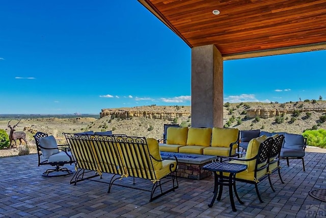 view of patio / terrace featuring an outdoor living space