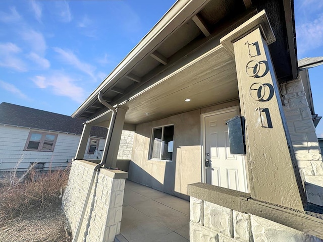 exterior space with stucco siding