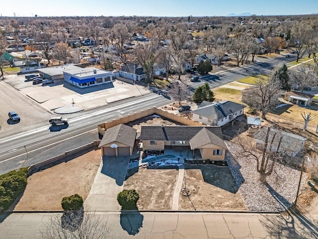 bird's eye view with a residential view