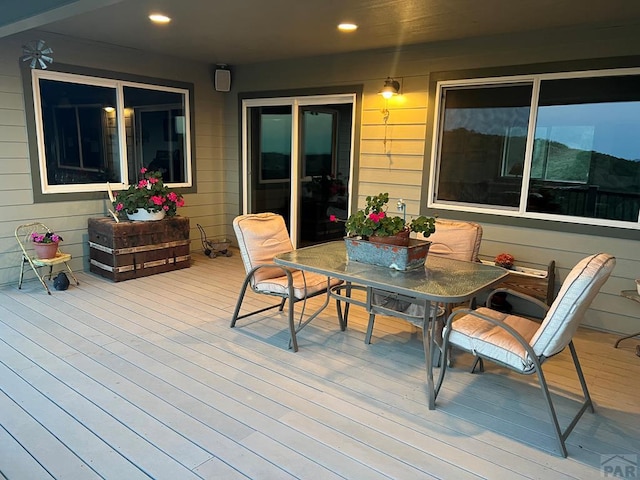 1771 Sunrise Rd, Walsenburg, CO 81089 - wooden terrace featuring outdoor dining space