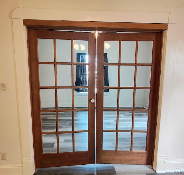 doorway with french doors