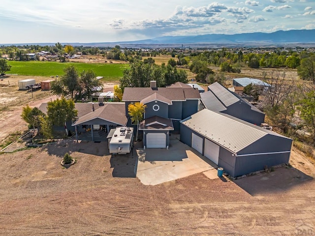 bird's eye view featuring a mountain view