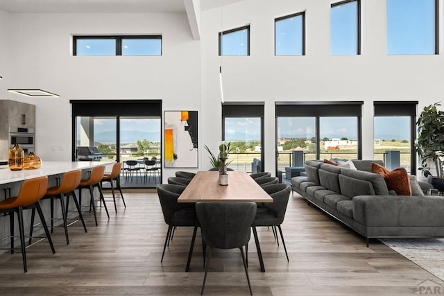 dining area featuring wood finished floors