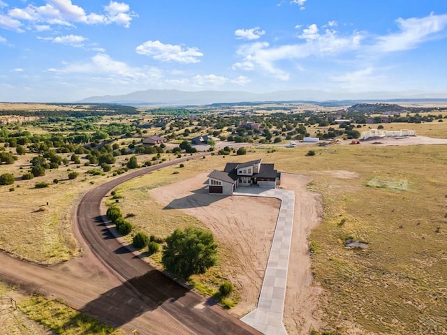 aerial view featuring a mountain view