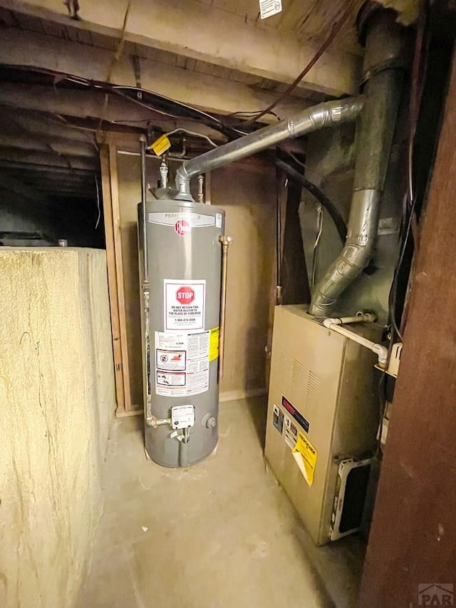 utilities featuring gas water heater