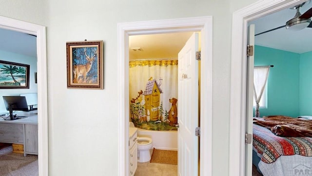 356 S Littler Dr, Pueblo West, CO 81007 - hall with an office area and tile patterned flooring