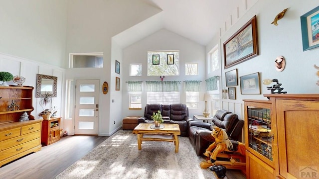 356 S Littler Dr, Pueblo West, CO 81007 - living area with high vaulted ceiling and wood finished floors