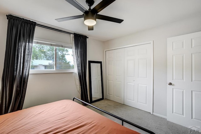20 N 32nd St, Colorado Springs, CO 80904 - bedroom with carpet, a closet, a ceiling fan, and baseboards