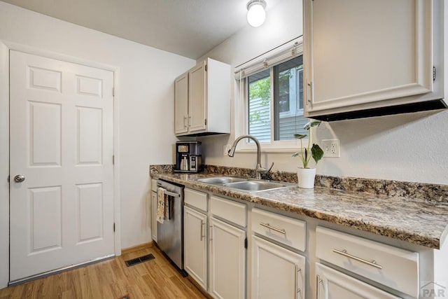 20 N 32nd St, Colorado Springs, CO 80904 - kitchen featuring a sink, stainless steel dishwasher, and light wood finished floors