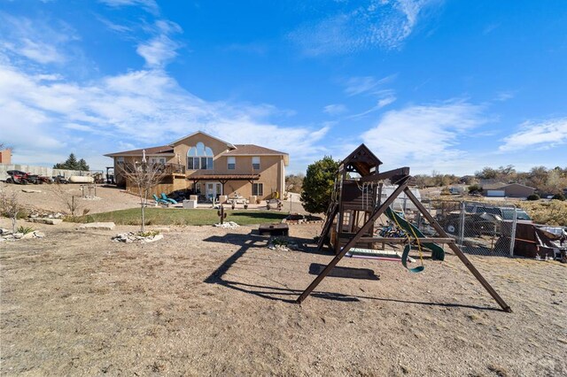 view of jungle gym