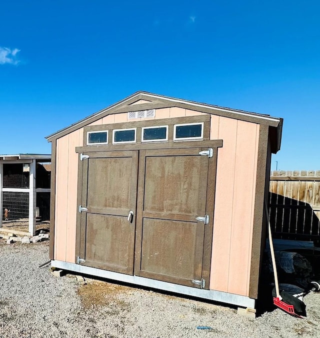 view of shed