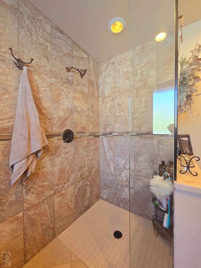 full bathroom featuring walk in shower