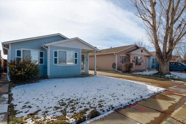 view of single story home