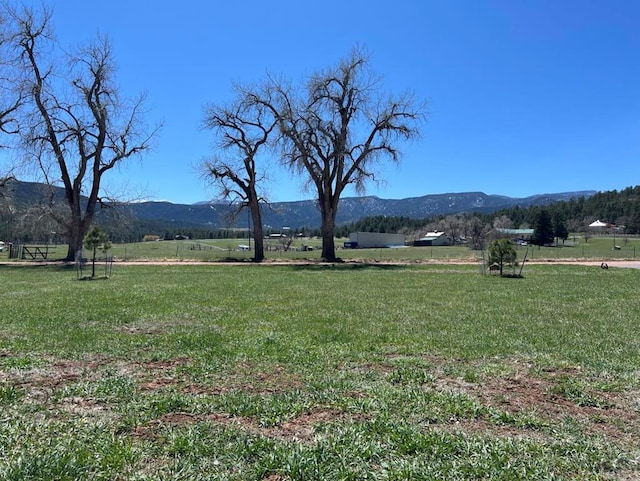 view of mountain feature featuring a rural view