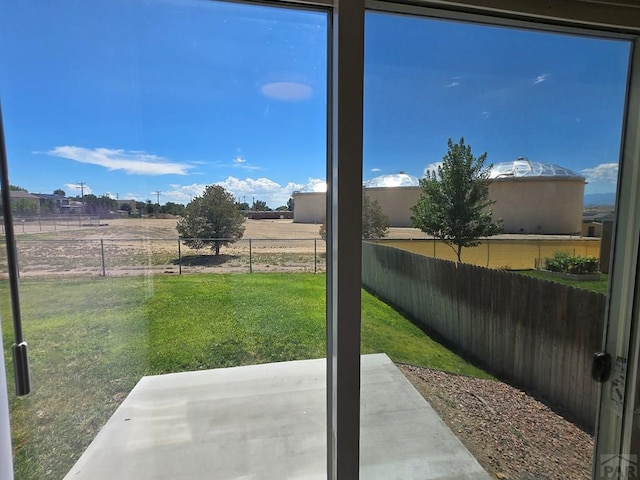 doorway featuring a rural view