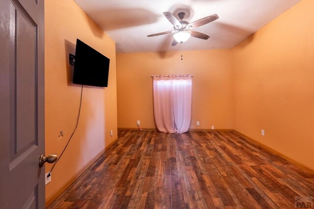 318 E Goddard Ave, Trinidad, CO 81082 - unfurnished room featuring a ceiling fan and wood finished floors