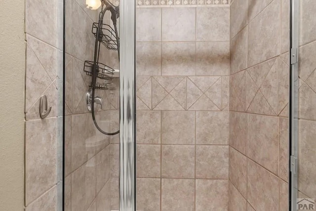 details featuring a shower stall