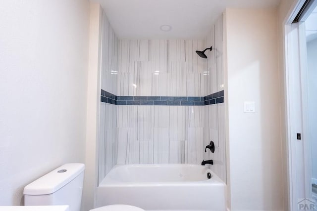 full bath featuring washtub / shower combination and toilet