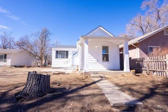 bungalow with fence