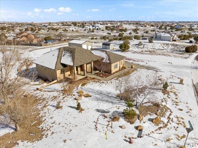 view of snowy aerial view