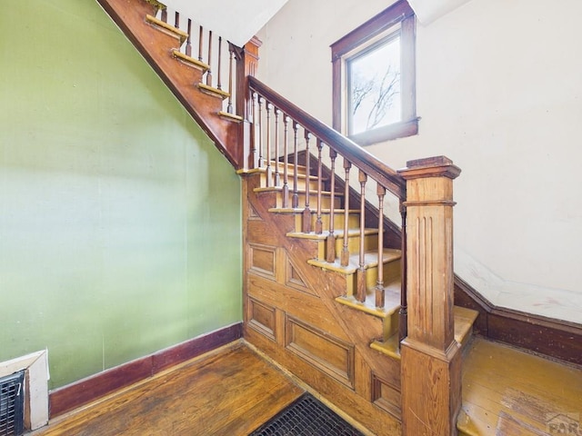411 Michigan St, Pueblo, CO 81004 - stairway featuring wood finished floors