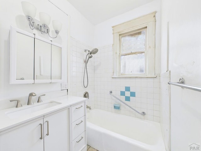 411 Michigan St, Pueblo, CO 81004 - bathroom featuring vanity and bathing tub / shower combination