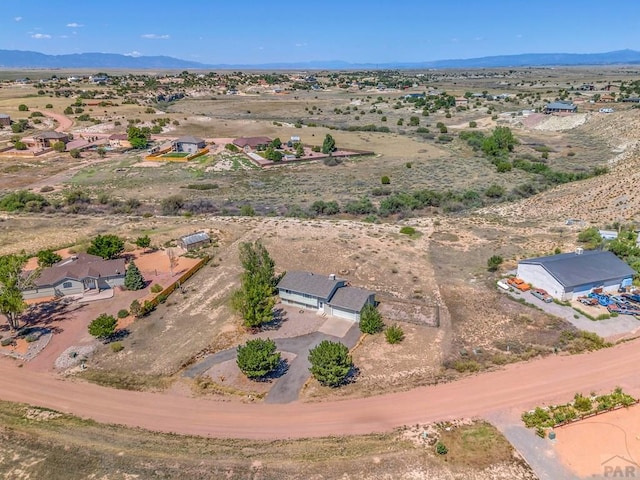 aerial view with a mountain view