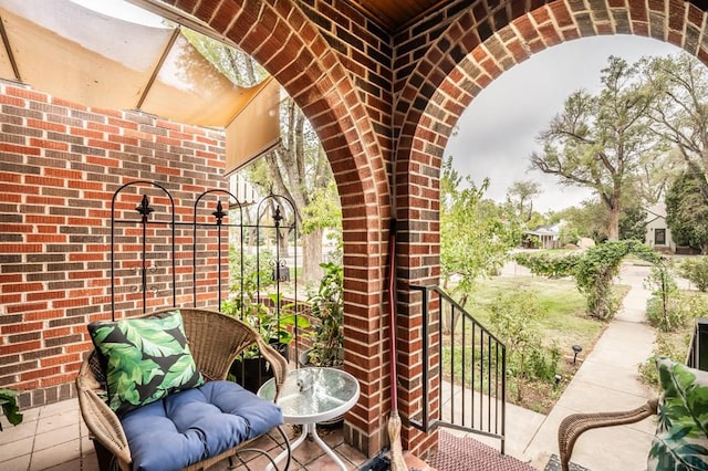 balcony with a patio