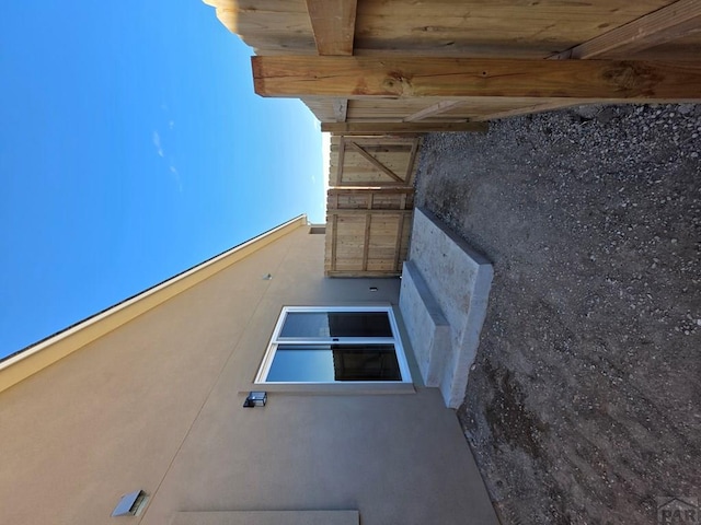 view of storm shelter