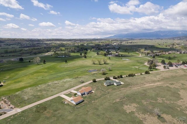 49 N Pkwy, Colorado City, CO 81019 - drone / aerial view of a golf club and a mountain backdrop