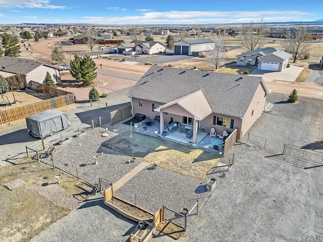 aerial view featuring a residential view