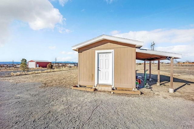 view of shed