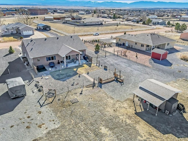 drone / aerial view with a residential view