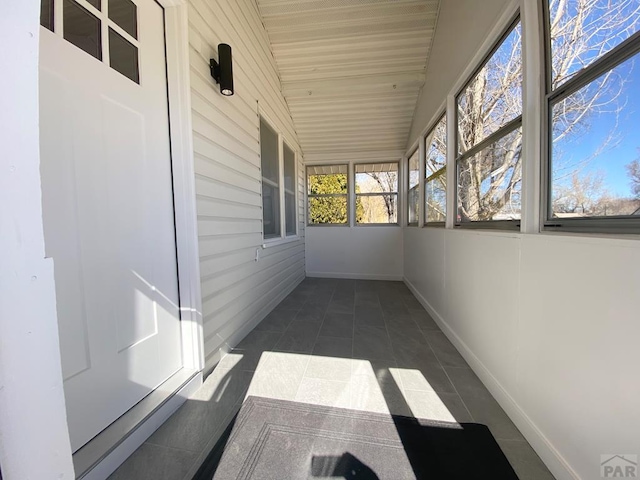 view of unfurnished sunroom