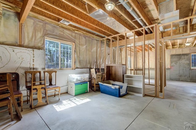 basement with visible vents