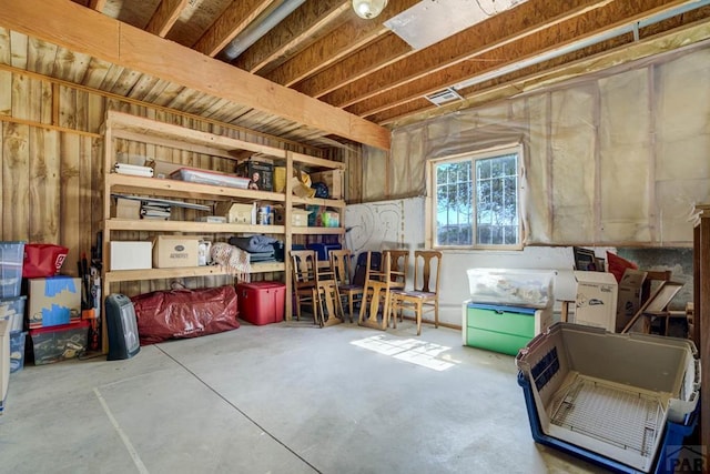 storage room with visible vents