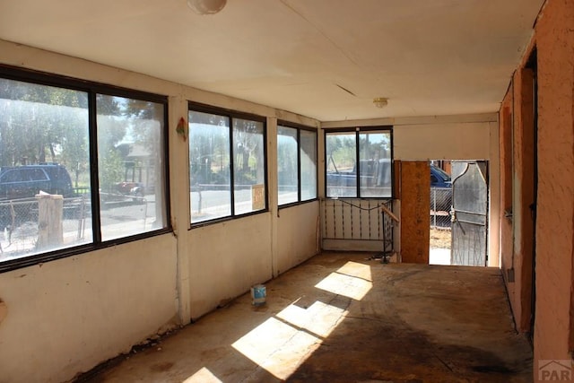 view of unfurnished sunroom