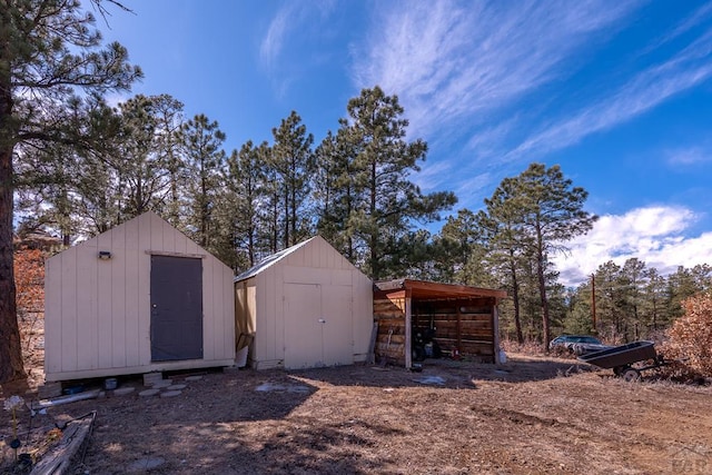 view of shed