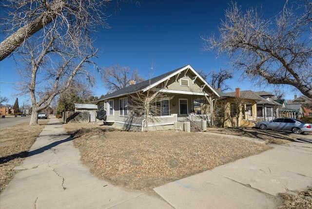 view of front of home featuring covered porch