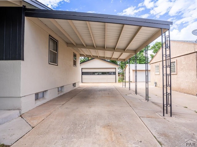 view of parking featuring a garage