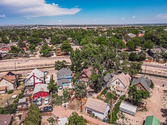 aerial view with a residential view