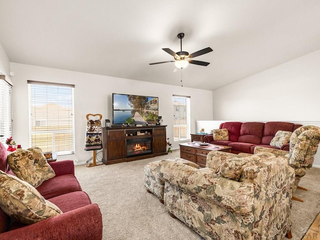 1700 Kingfisher Ln, Pueblo, CO 81008 - living room featuring carpet, ceiling fan, and healthy amount of natural light